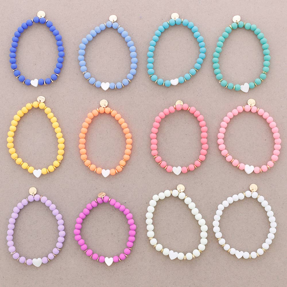 MILO gyöngyház szíves karkötő