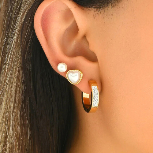 ANGELA gyöngy és strassz fülbevaló szett