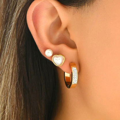 ANGELA gyöngy és strassz fülbevaló szett