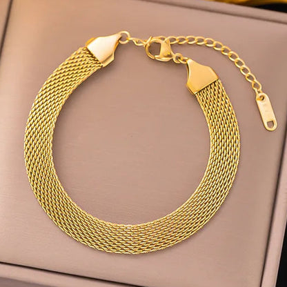 ANN arany színű minimalista állítható mesh láncos karkötő