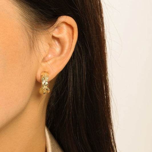 ZOE fólia hatású bedugós fülbevaló 18K arany bevonattal